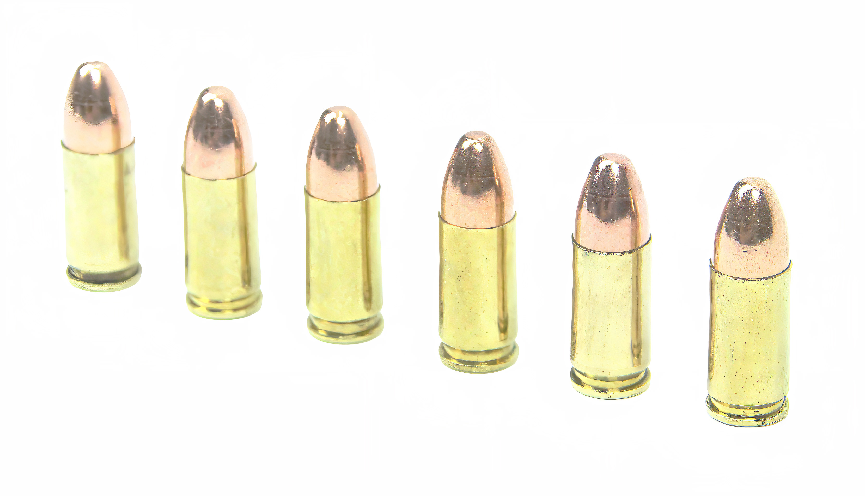 6 Dummy Trainer 9mm Luger Ammo Rounds