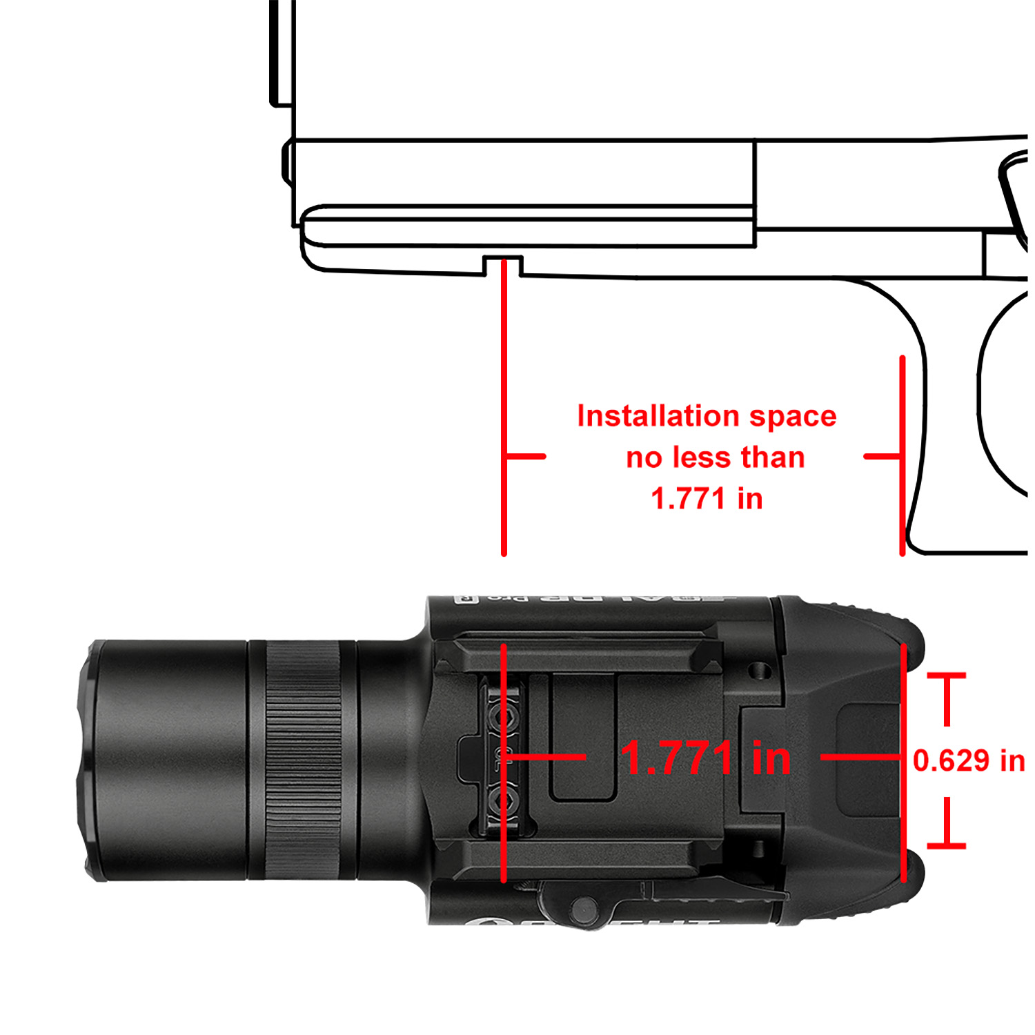 Olight BALDR Pro R Black Tactical Flashlight
