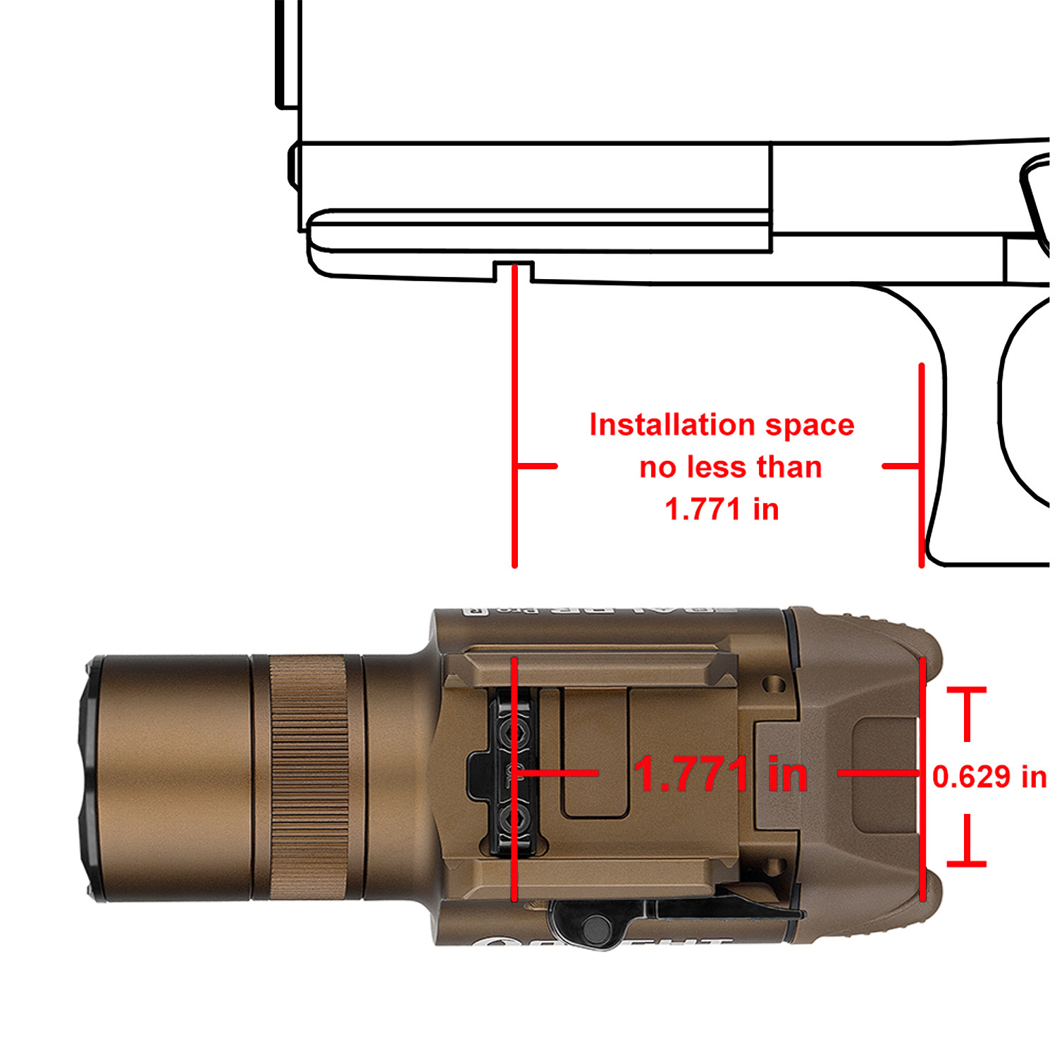 Olight BALDR Pro R Desert Tan Tactical Flashlight